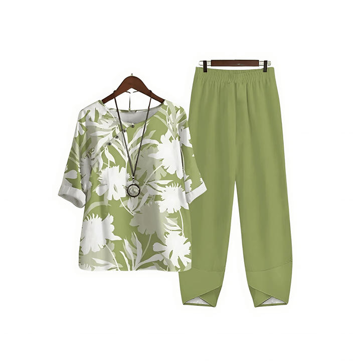 Women’s Printed Blouse and Pants Set | Casual Stylish