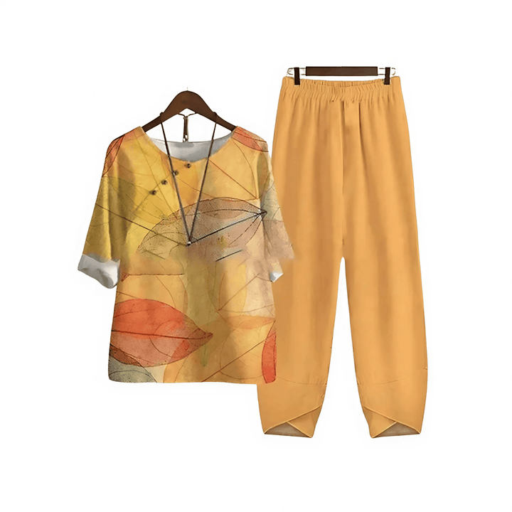 Women’s Printed Blouse and Pants Set | Casual Stylish