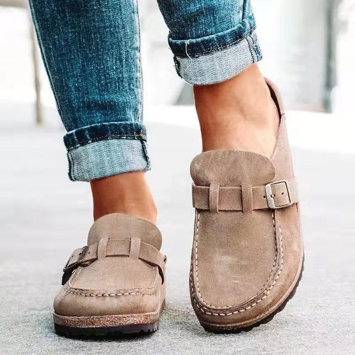 Ivy | Women's Suede Slip On Shoes Adjustable Strap