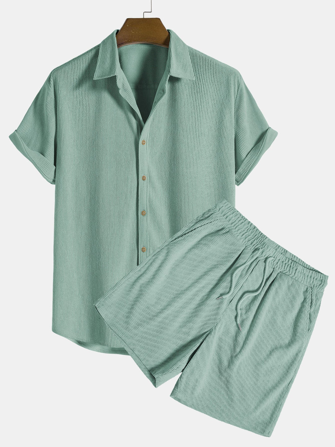 Men’s Summer Shirt and Shorts Set | Button-Up Casual