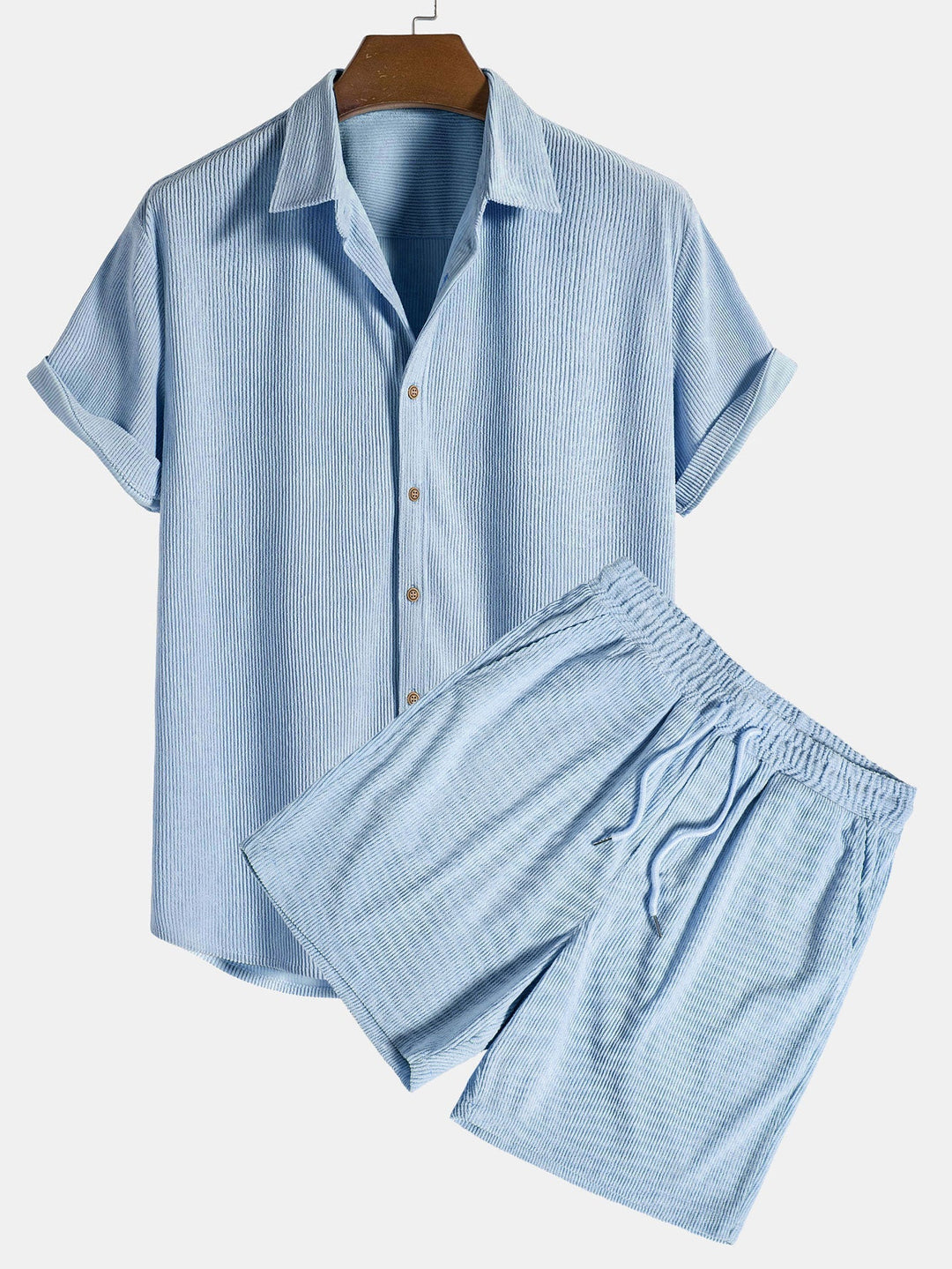 Men’s Summer Shirt and Shorts Set | Button-Up Casual