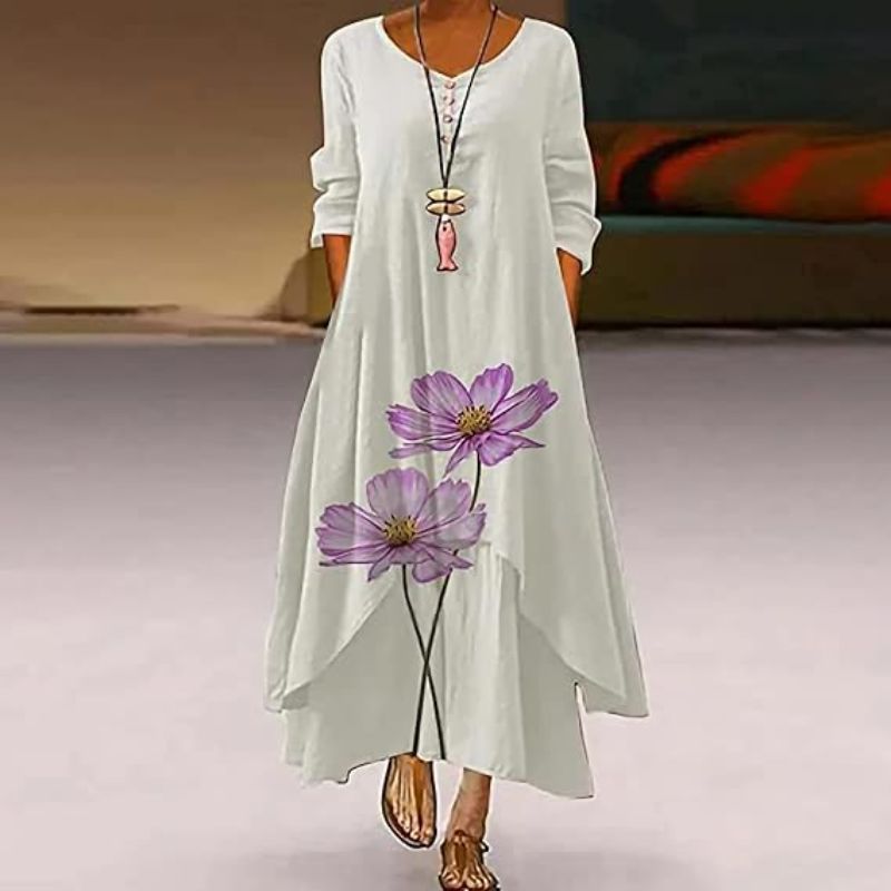 Ladies Summer Double -arm Long -arm printed dress | Maxi 7