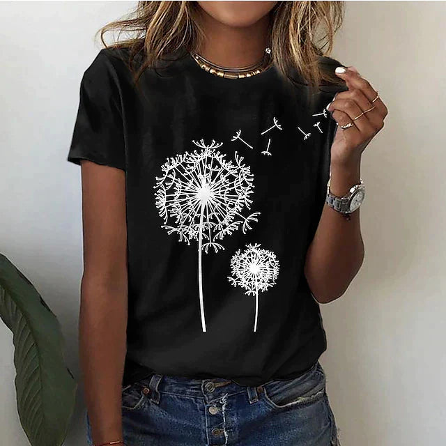 Ladies Summer T Shirt with a round neckline | Brief sleeve 0