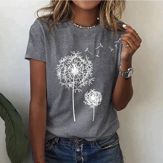 Ladies Summer T Shirt with a round neckline | Brief sleeve 1