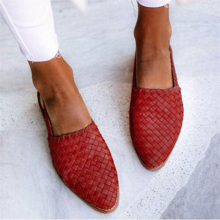 Ladies flat with closed tip and web pattern | Slingback 2