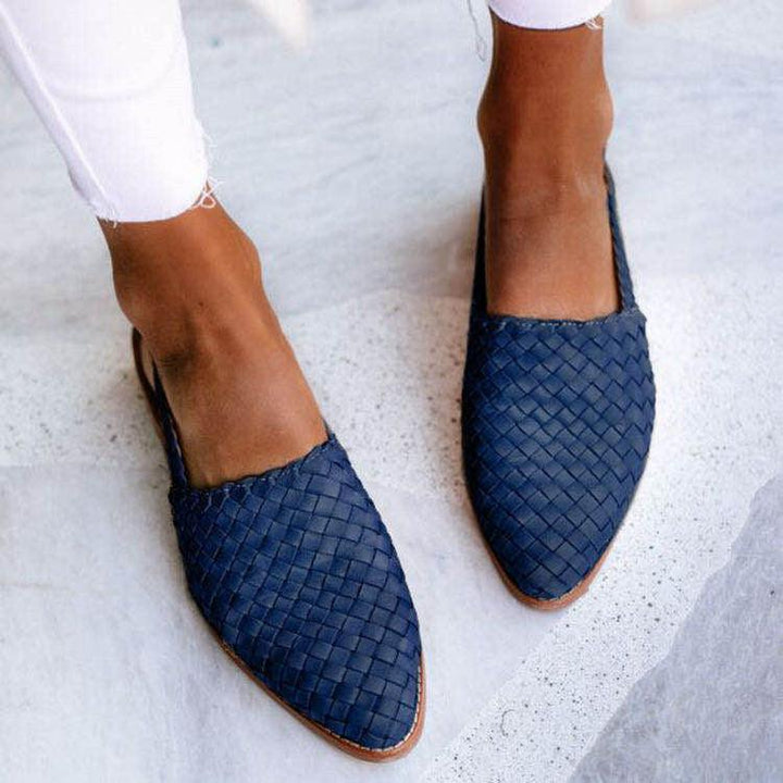 Ladies flat with closed tip and web pattern | Slingback 3