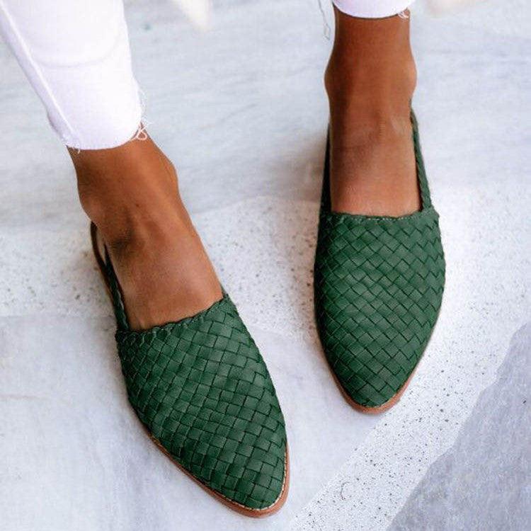 Ladies flat with closed tip and web pattern | Slingback 4