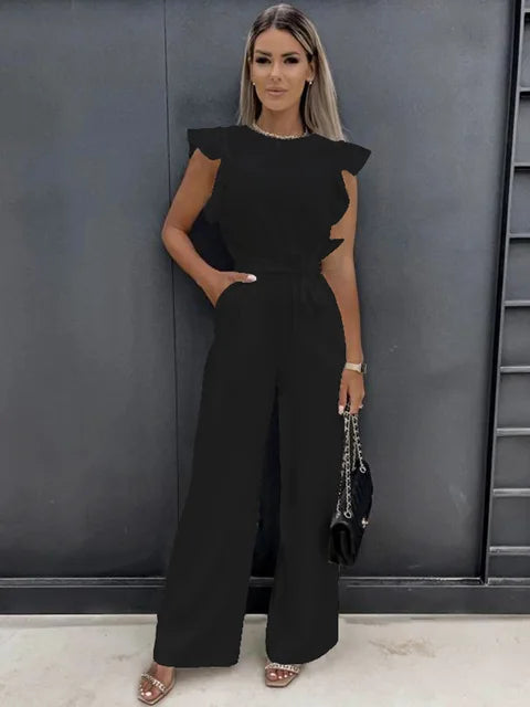 Ladies overall with ruffles | Long leg 0