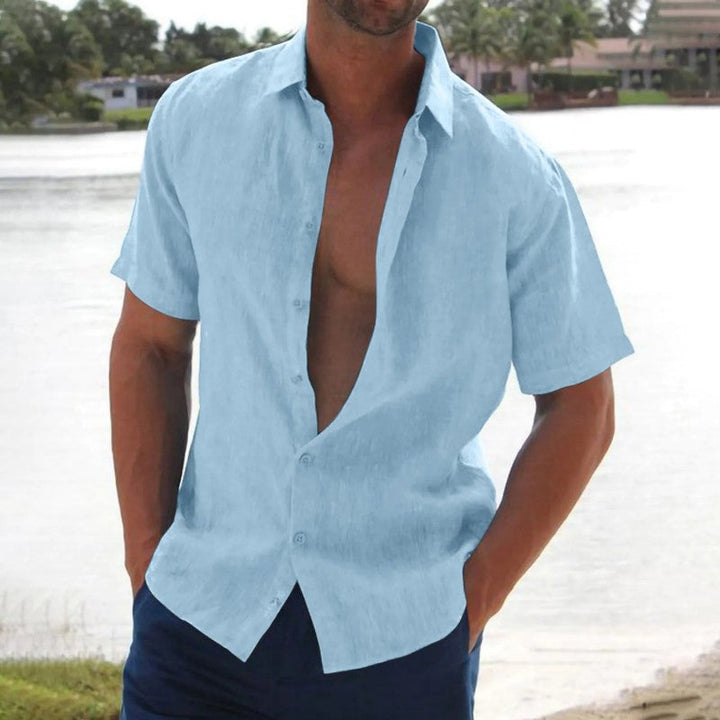 Lars | Linen casual men's shirt with short sleeves 3