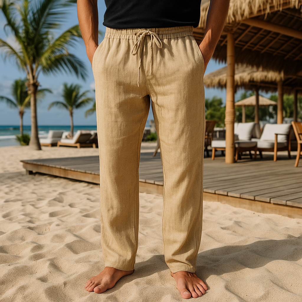 Linen trousers with cord for men | Summer 2