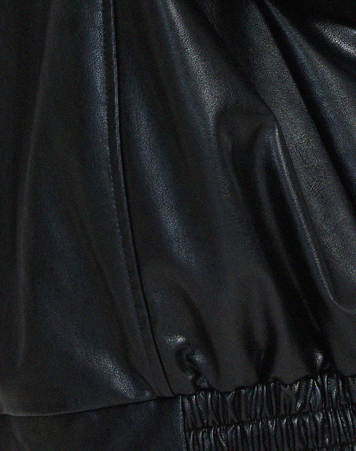 Loose leather jacket for women 8