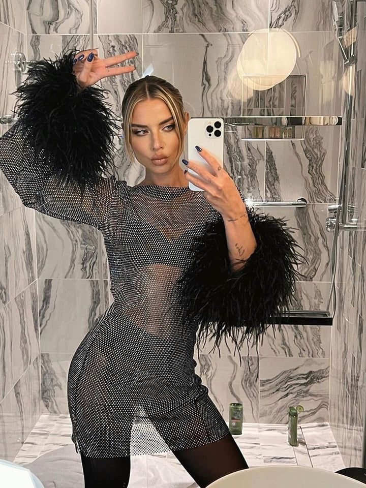 Metallic Mini Dress for Women