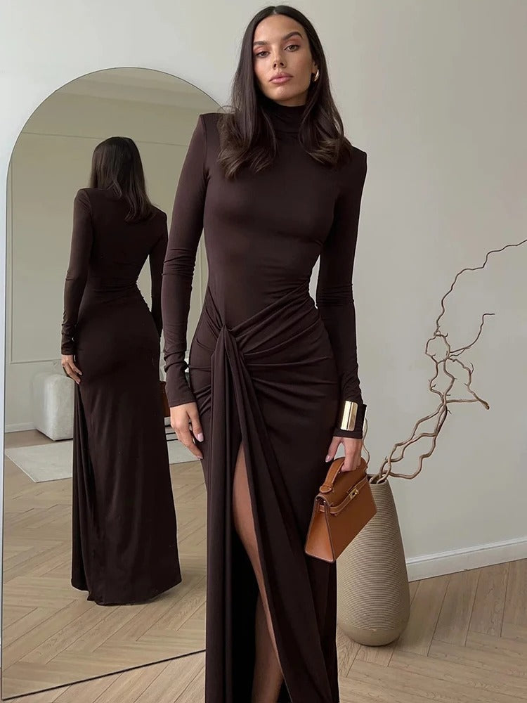 Luna’s Classy Ruched Maxi Dress 0
