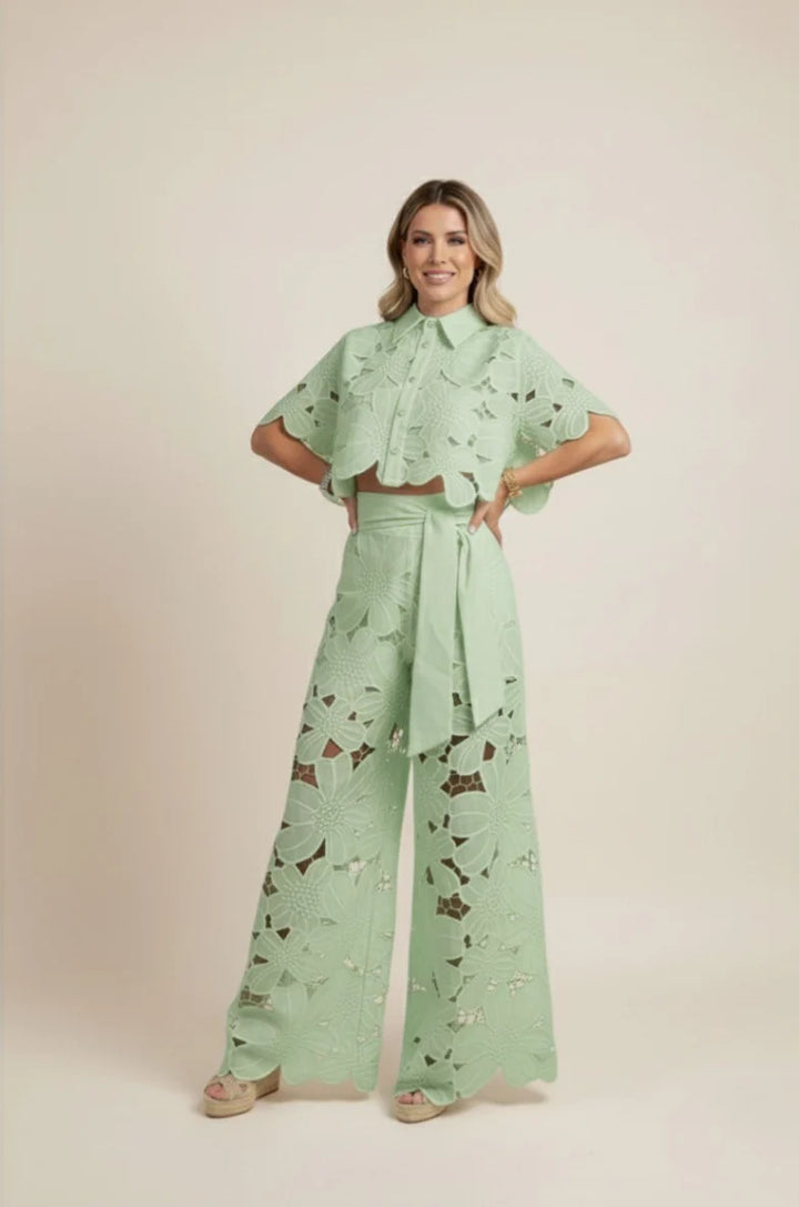 Floral Cut Out Two Piece Set for Women