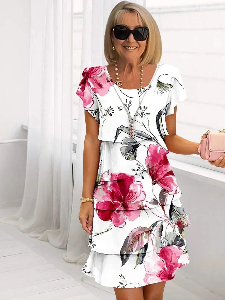 Macey | Ruffled Floral Dress 0