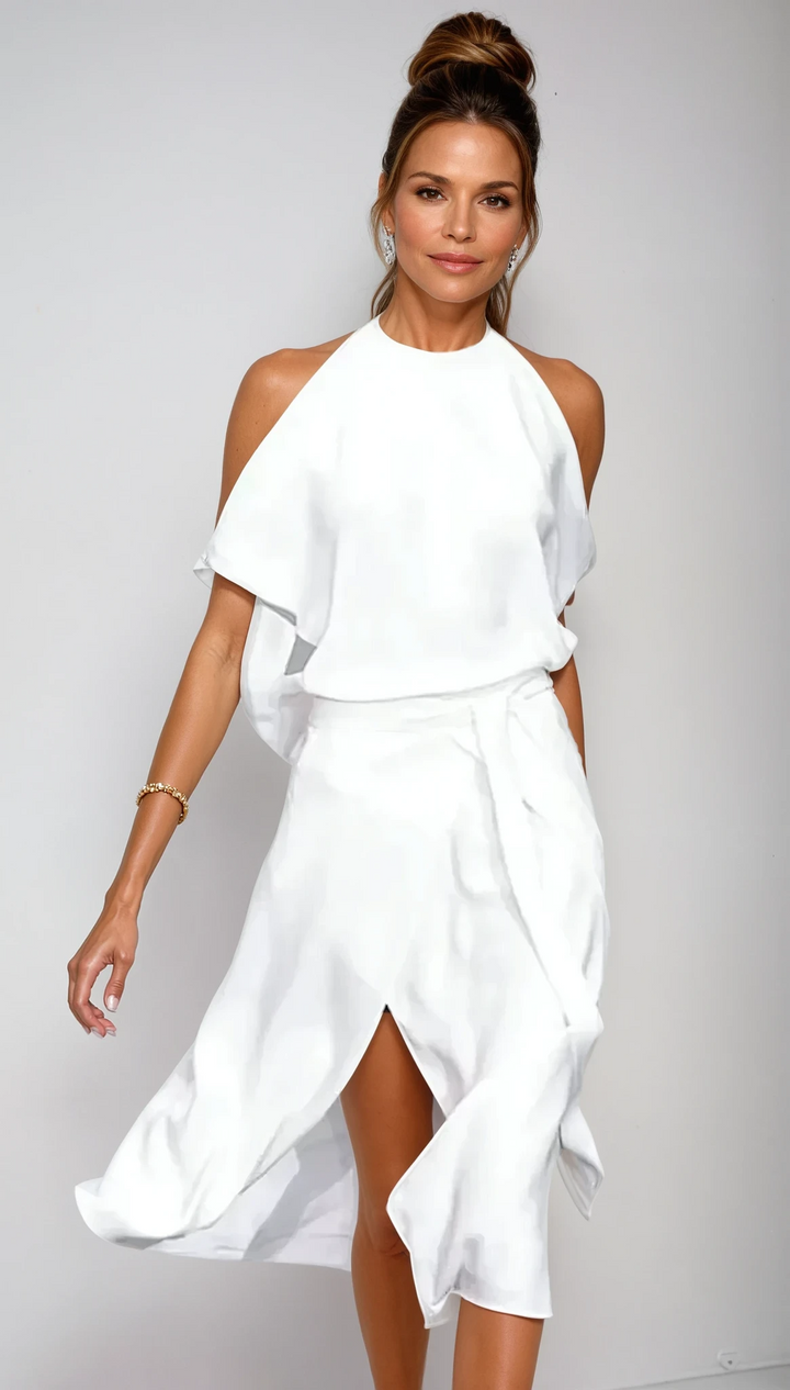Women’s Midi Dress | Shoulder Cutout Elegance