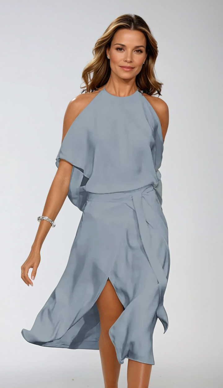 Women’s Midi Dress | Shoulder Cutout Elegance
