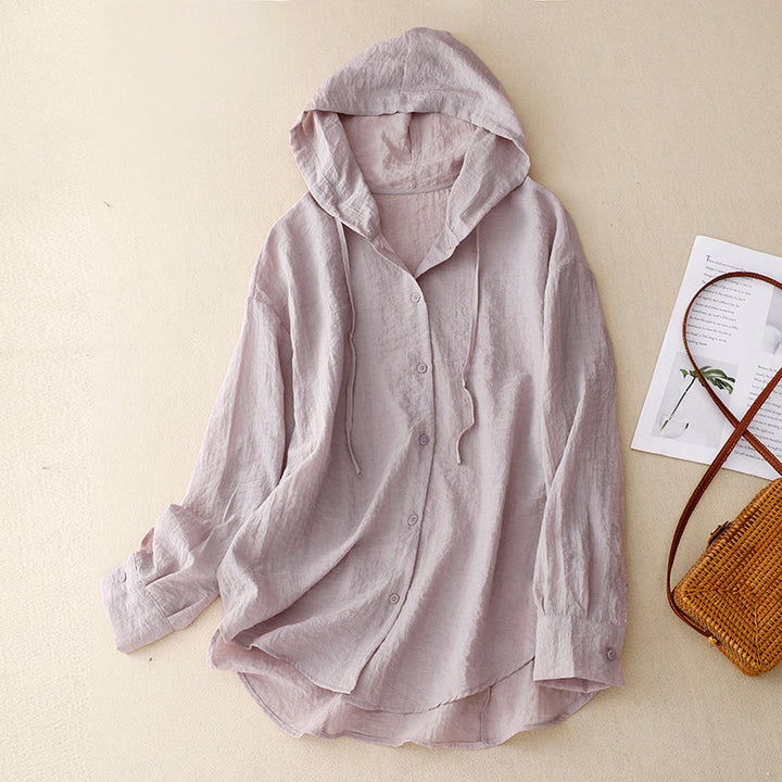 Women's Button Front Lightweight Hoodie