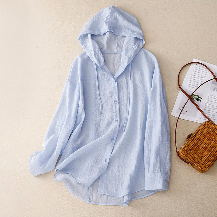 Women's Button Front Lightweight Hoodie