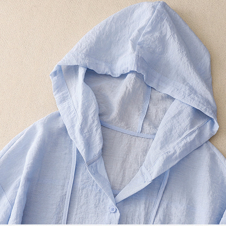 Women's Button Front Lightweight Hoodie