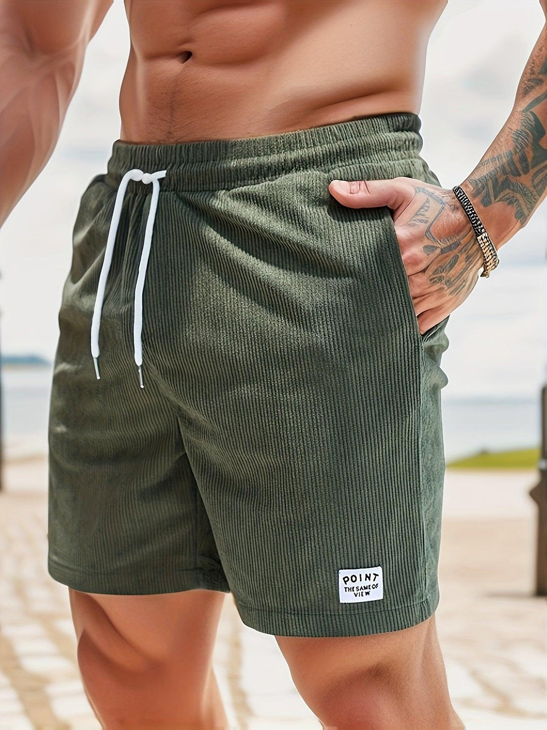 Men’s Casual Shorts - Elastic Waistband - Lightweight Breathable Fabric - Drawstring Fit 0