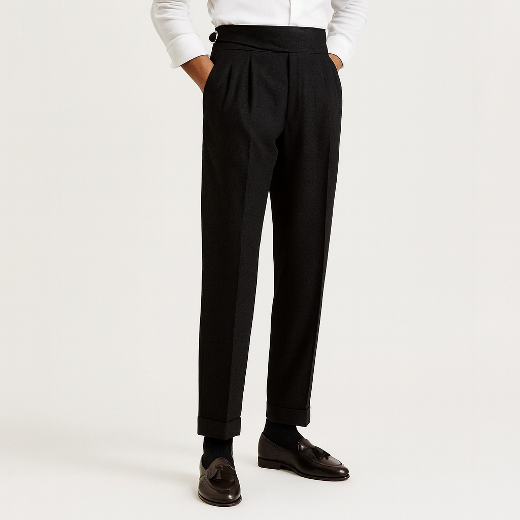 Men’s Pleated High-Waisted Trousers | Formal Wear