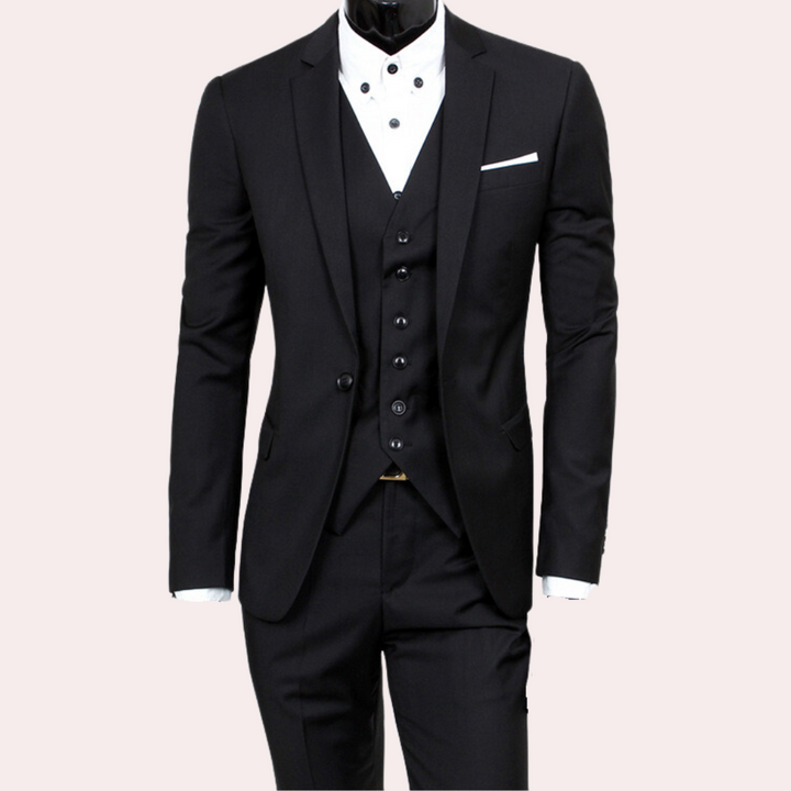 Men’s Slim Fit 3-Piece Wedding Guest Suit | Modern Elegance 0