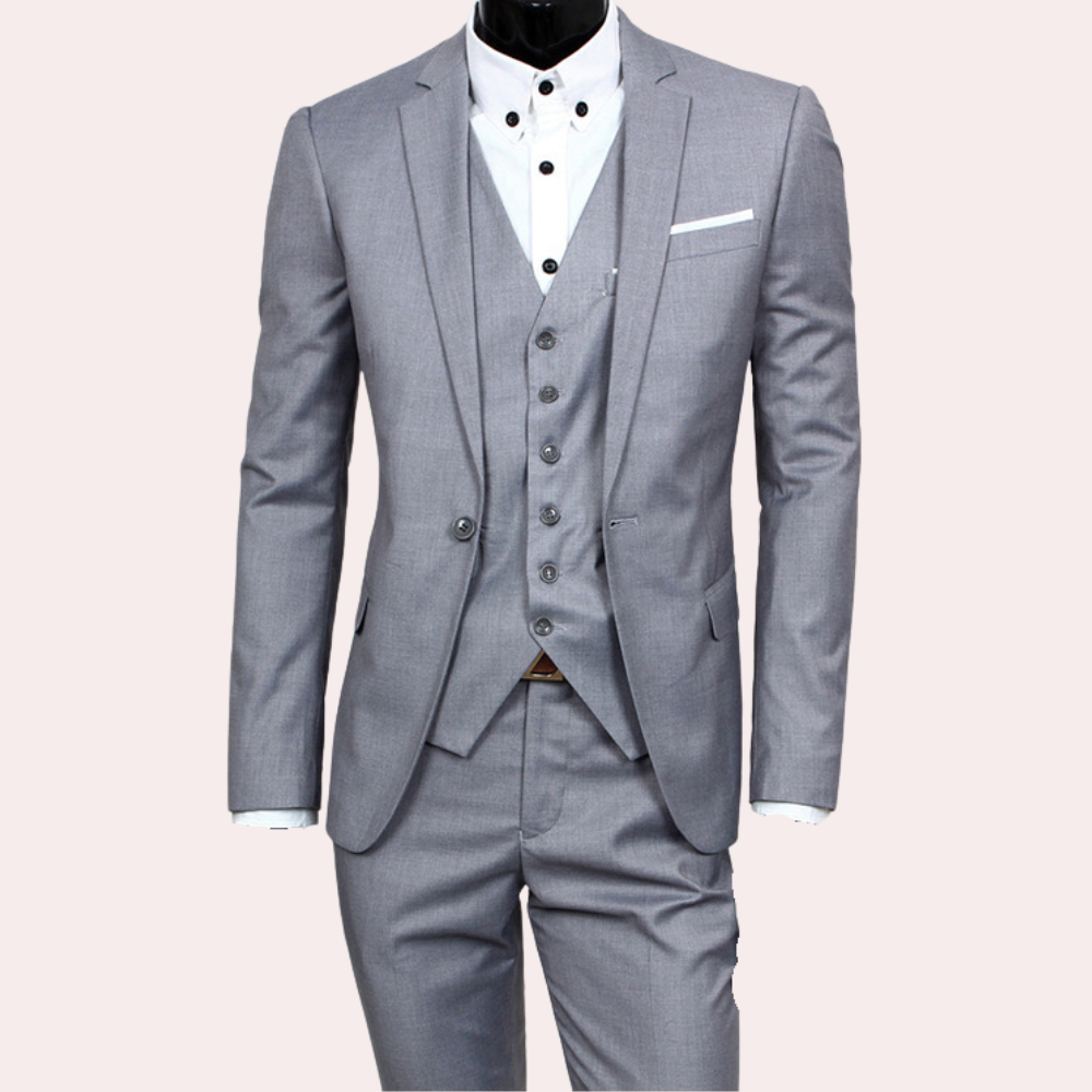 Men’s Slim Fit 3-Piece Wedding Guest Suit | Modern Elegance 1