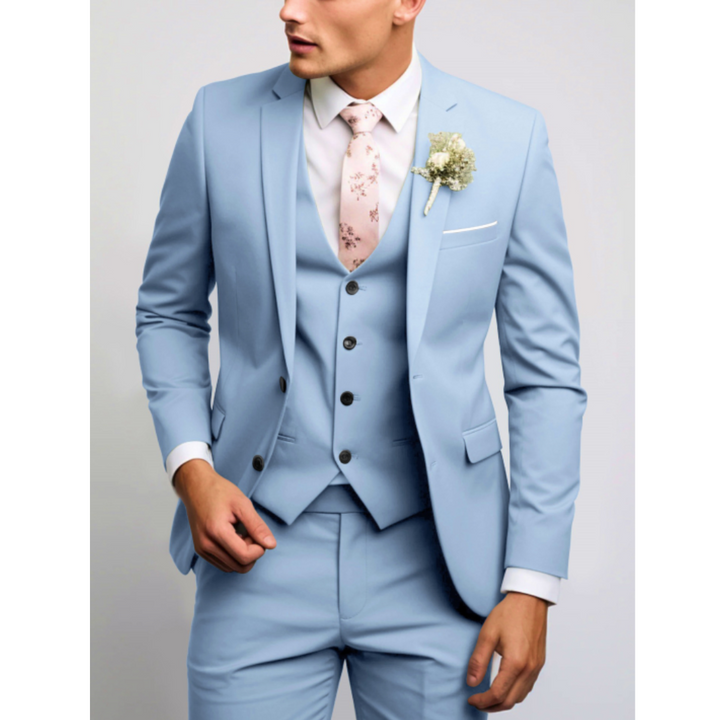 Men’s Slim Fit Three-Piece Suit | Formal Wedding Guest Look 0
