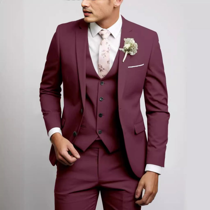 Men’s Slim Fit Three-Piece Suit | Formal Wedding Guest Look 3