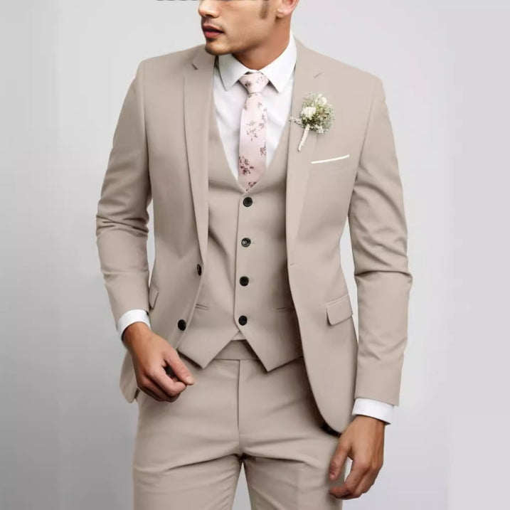 Men’s Slim Fit Three-Piece Suit | Formal Wedding Guest Look 4