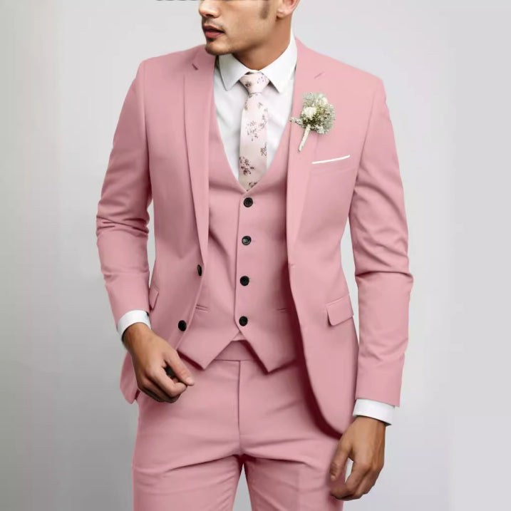 Men’s Slim Fit Three-Piece Suit | Formal Wedding Guest Look 9