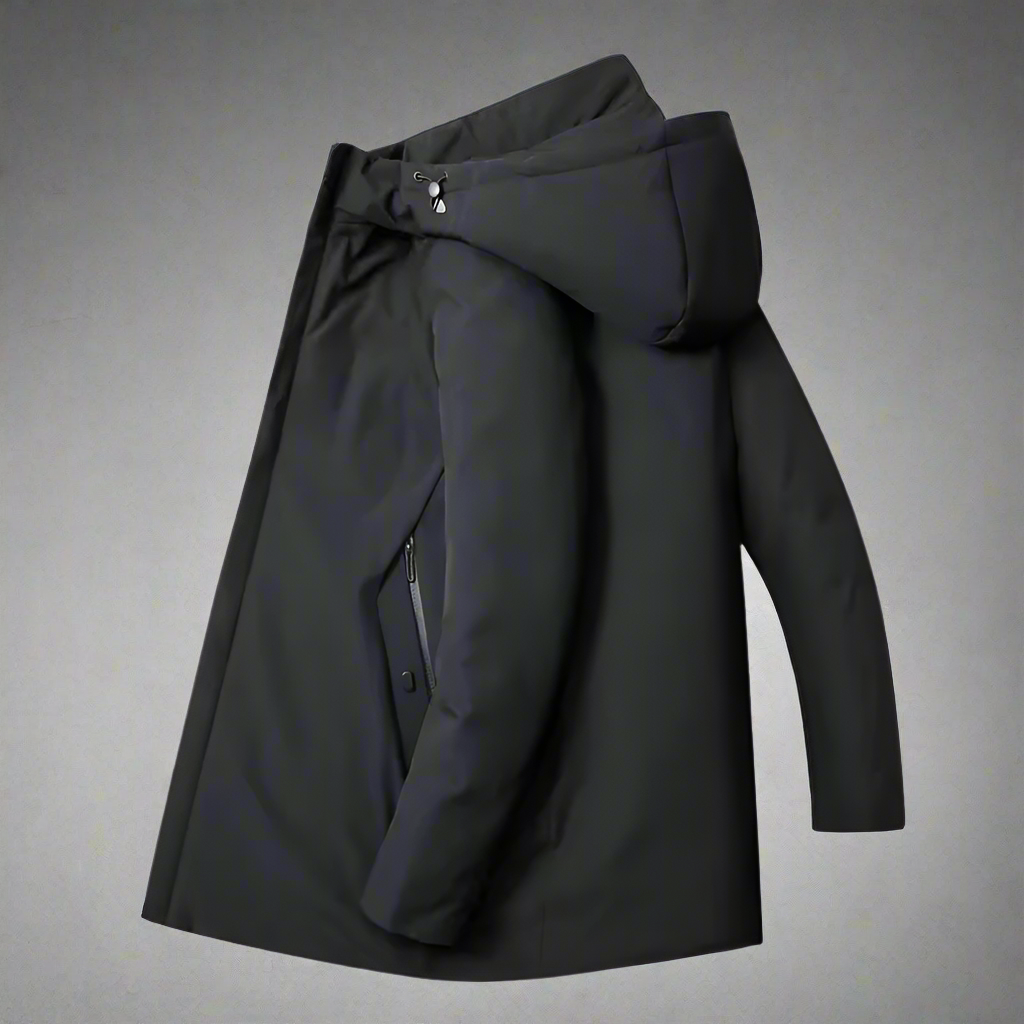 Hooded Winter Jacket with Longline Design for Men