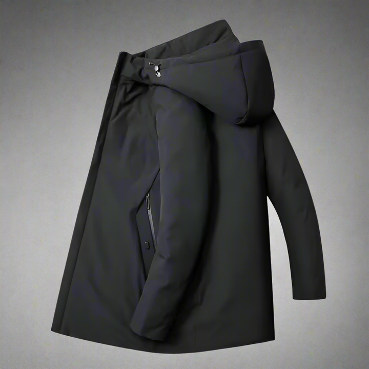Hooded Winter Jacket with Longline Design for Men