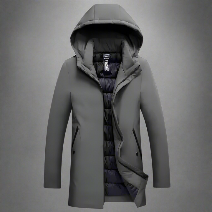 Hooded Winter Jacket with Longline Design for Men