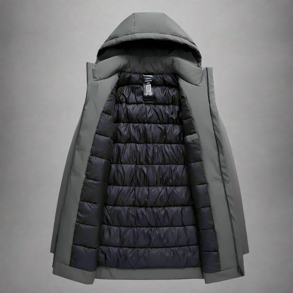 Hooded Winter Jacket with Longline Design for Men