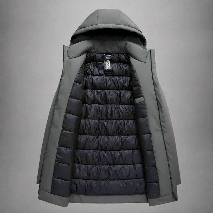 Hooded Winter Jacket with Longline Design for Men