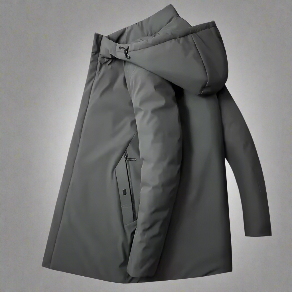 Hooded Winter Jacket with Longline Design for Men
