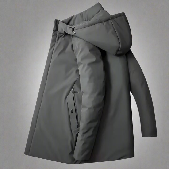 Hooded Winter Jacket with Longline Design for Men