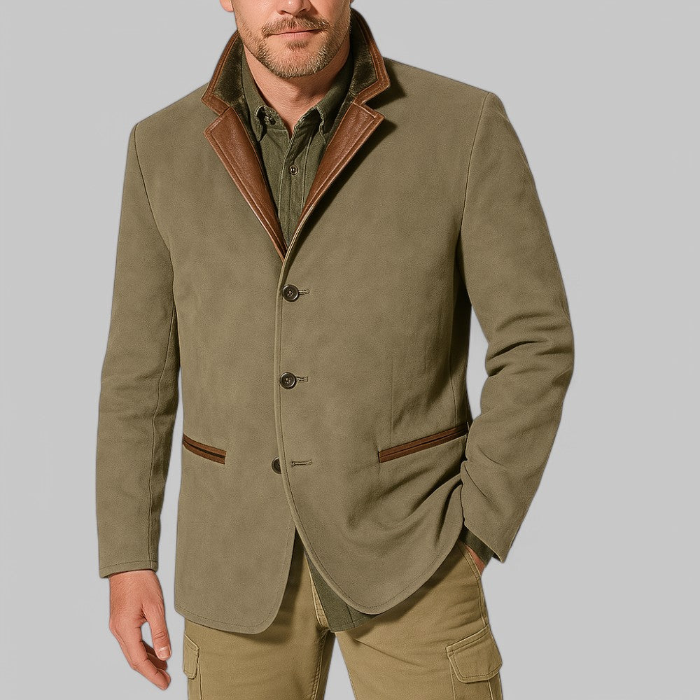 Classic Field Jacket with Button Front Design for Men