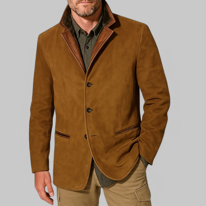 Classic Field Jacket with Button Front Design for Men