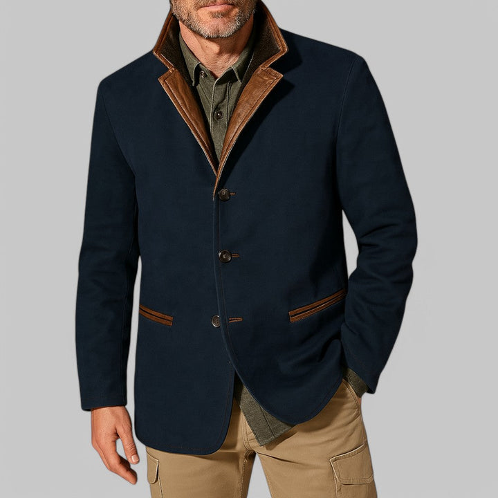 Classic Field Jacket with Button Front Design for Men