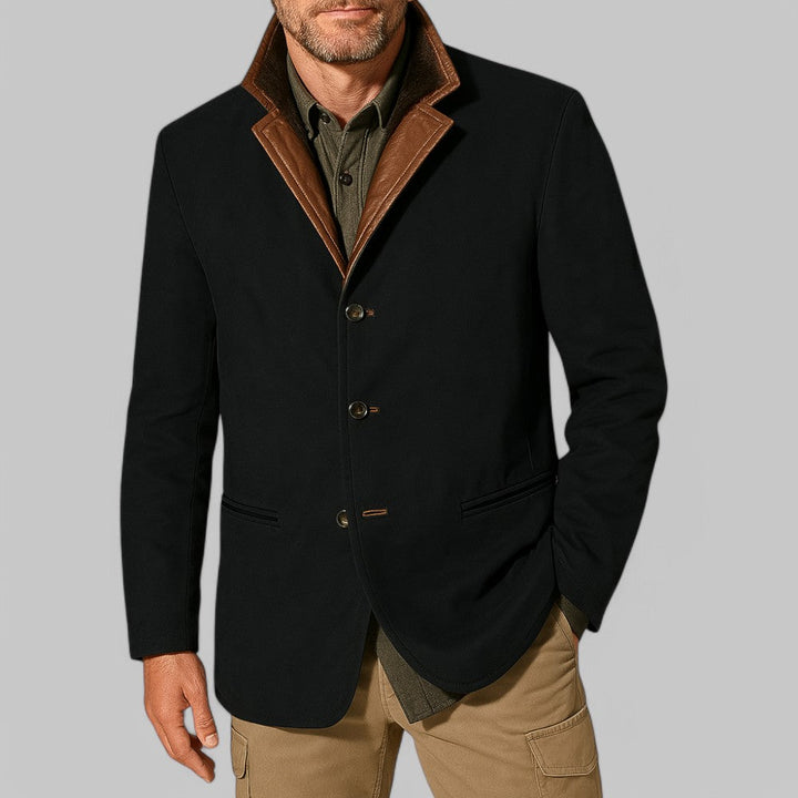 Classic Field Jacket with Button Front Design for Men
