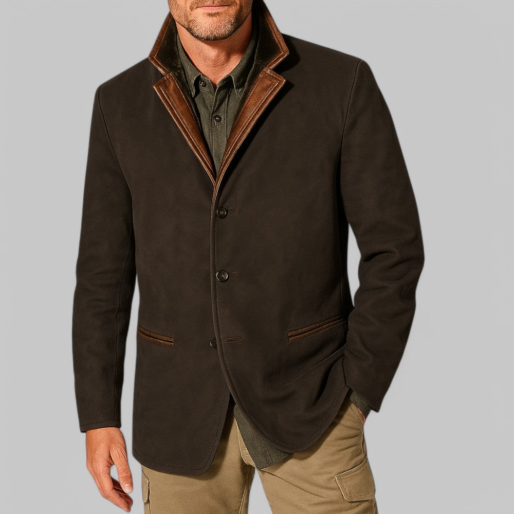 Classic Field Jacket with Button Front Design for Men