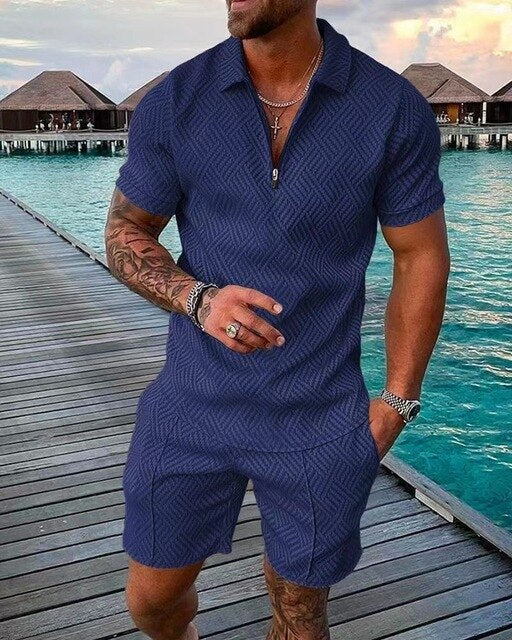Summer Polo and Shorts Set for Men