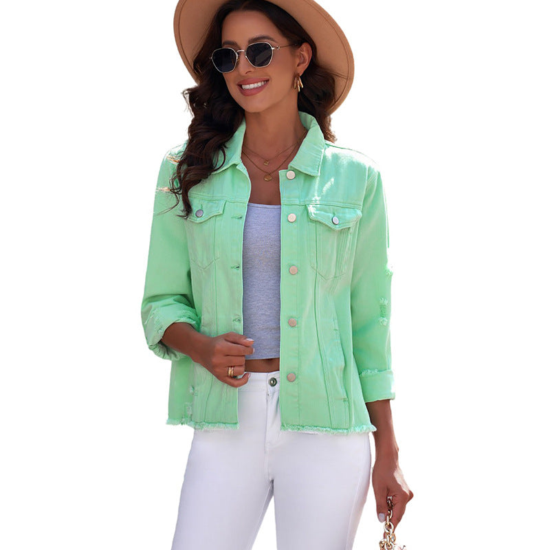 Casual Jacket with Relaxed Cut and Functional Pockets for Women