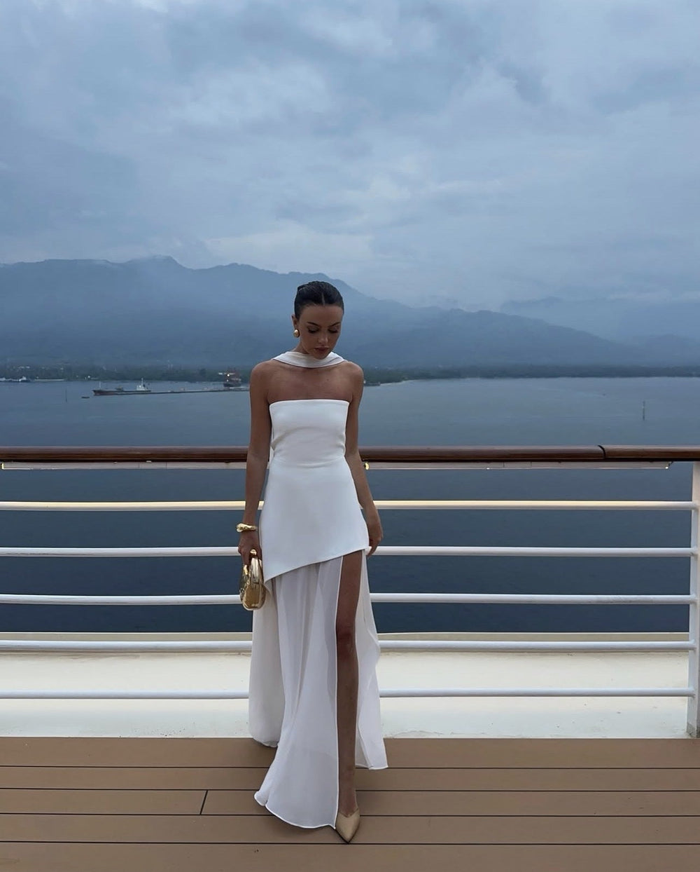 Women's Asymmetrical Maxi Dress | Elegant Strapless Design for Formal Events 2