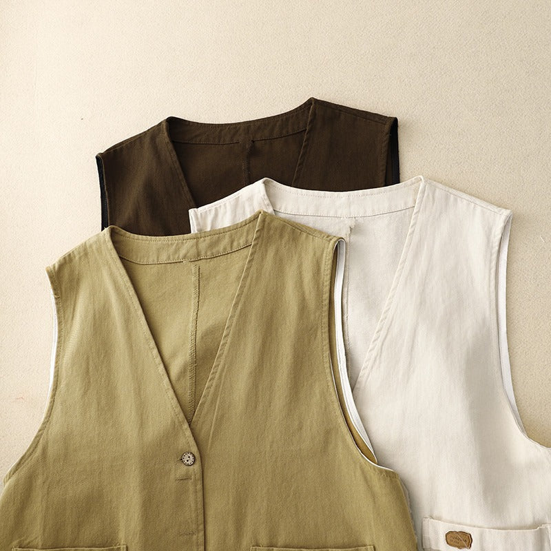 Women's Relaxed Button Front Vest