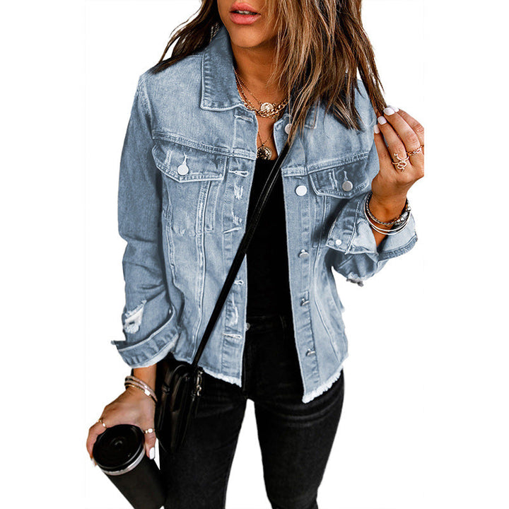 Casual Jacket with Relaxed Cut and Functional Pockets for Women