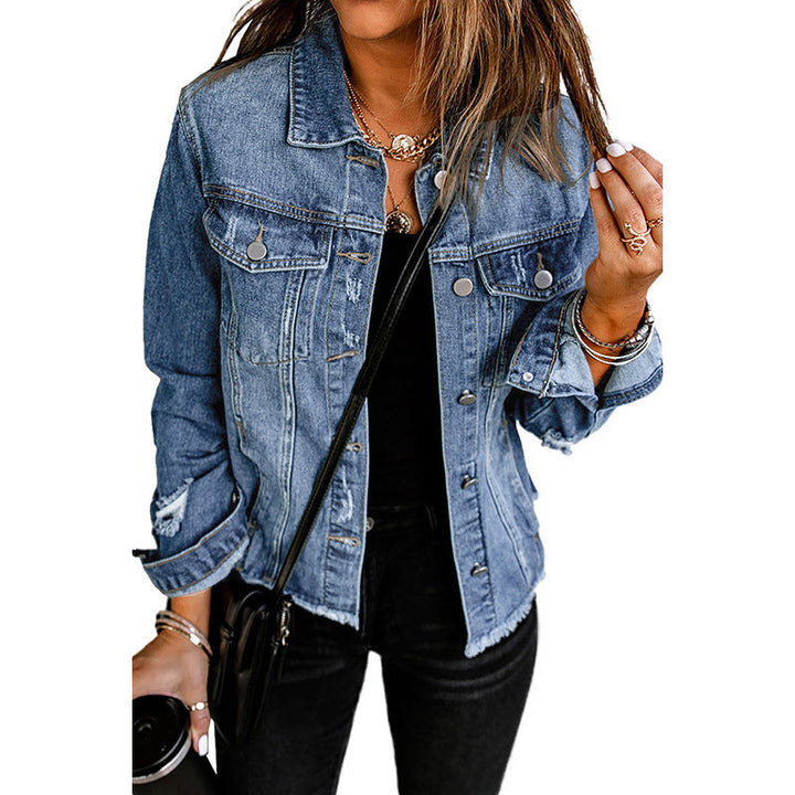 Casual Jacket with Relaxed Cut and Functional Pockets for Women